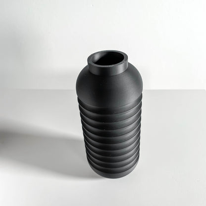 modern vase, sculptural matte nordic tabletop accent, floral holder workstation.