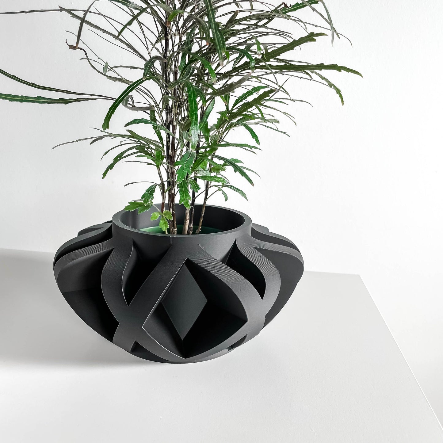 Planter Pot, Contemporary Geometric Succulent Vessel, Desk Herb Container, Minimalist