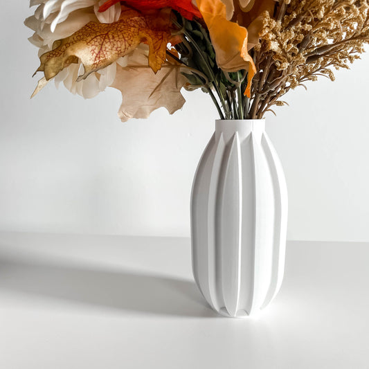 Modern Vase, Minimalist Japandi Geometric Tabletop Flower Holder Elegant Sculptural