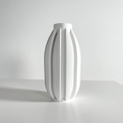 Modern Vase, Minimalist Japandi Geometric Tabletop Flower Holder Elegant Sculptural