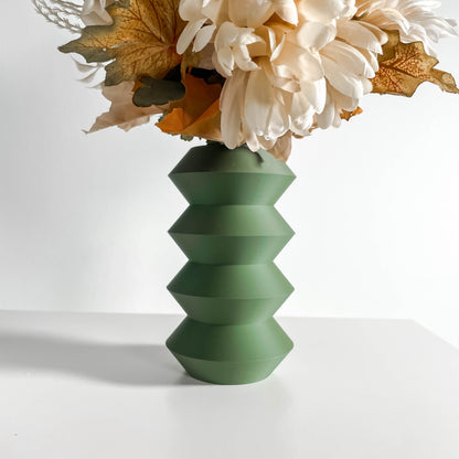 Geometric Vase, Artistic Tabletop, Stylish Flower Holder, Modern Desk Accent, Art Deco, Japandi Style