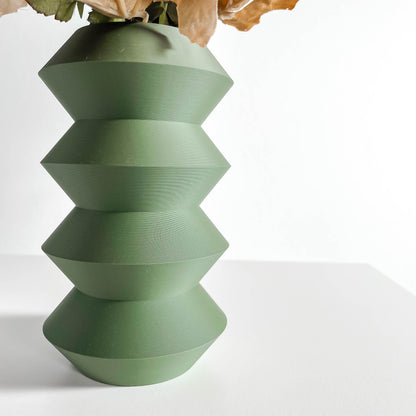 Geometric Vase, Artistic Tabletop, Stylish Flower Holder, Modern Desk Accent, Art Deco, Japandi Style