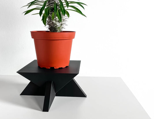 Plant Stand Pedestal, Sculptural Elevating Riser, 3D Printed Retro Decor, Quirky Minimalist Planter Display