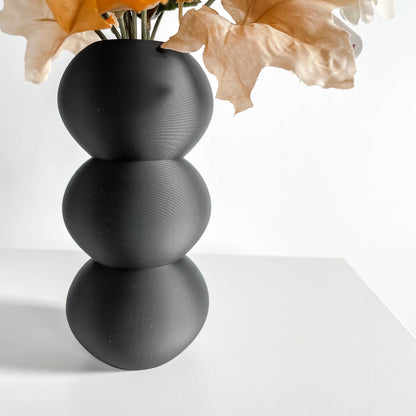 Geometric Vase, Modern Tabletop Sculpture, Layered Flower Holder, Nordic Minimalist