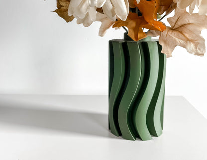 Modern Vase, Minimalist Sculptural Tabletop Flower Holder, Geometric Mantel Organizer