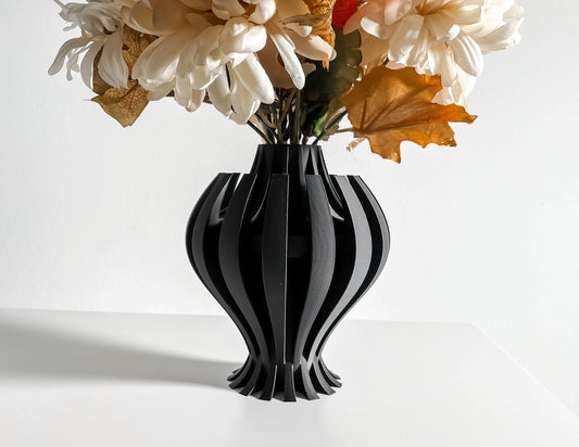 Tabletop Vase, Neutral Pampas Grass Display, Contemporary Sculptural Workspace Accent