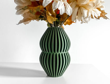 modern vase, architectural sculptural tabletop flower holder, minimalist shelf accent