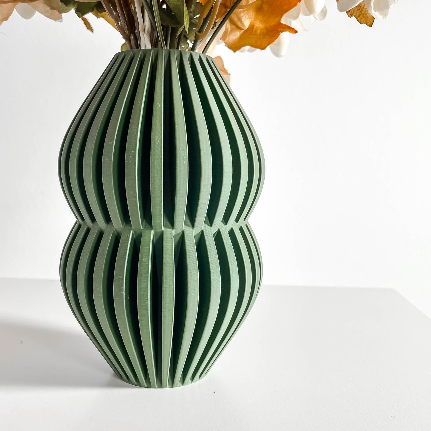 modern vase, architectural sculptural tabletop flower holder, minimalist shelf accent