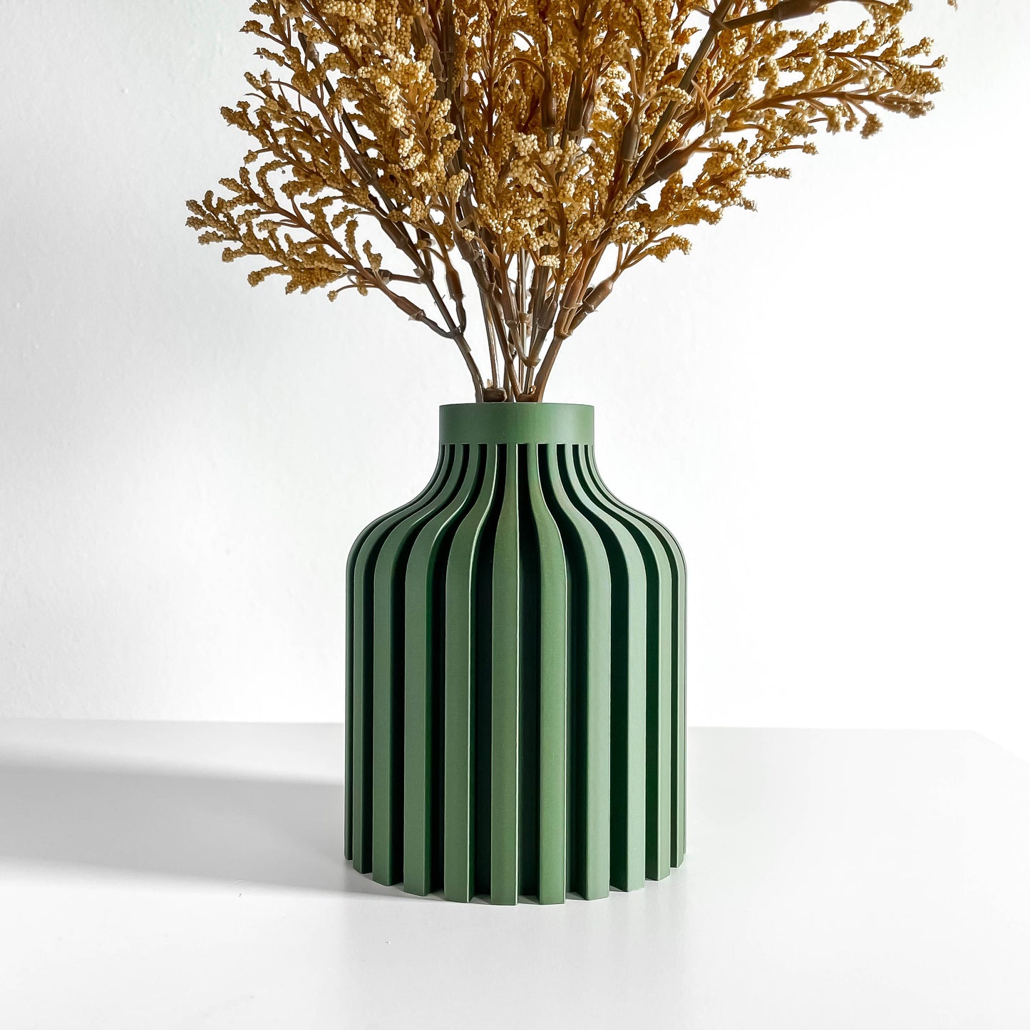 Table Vase, Contemporary Ripple Vessel, Dried Blooms Centerpiece, Mantelpiece Accent