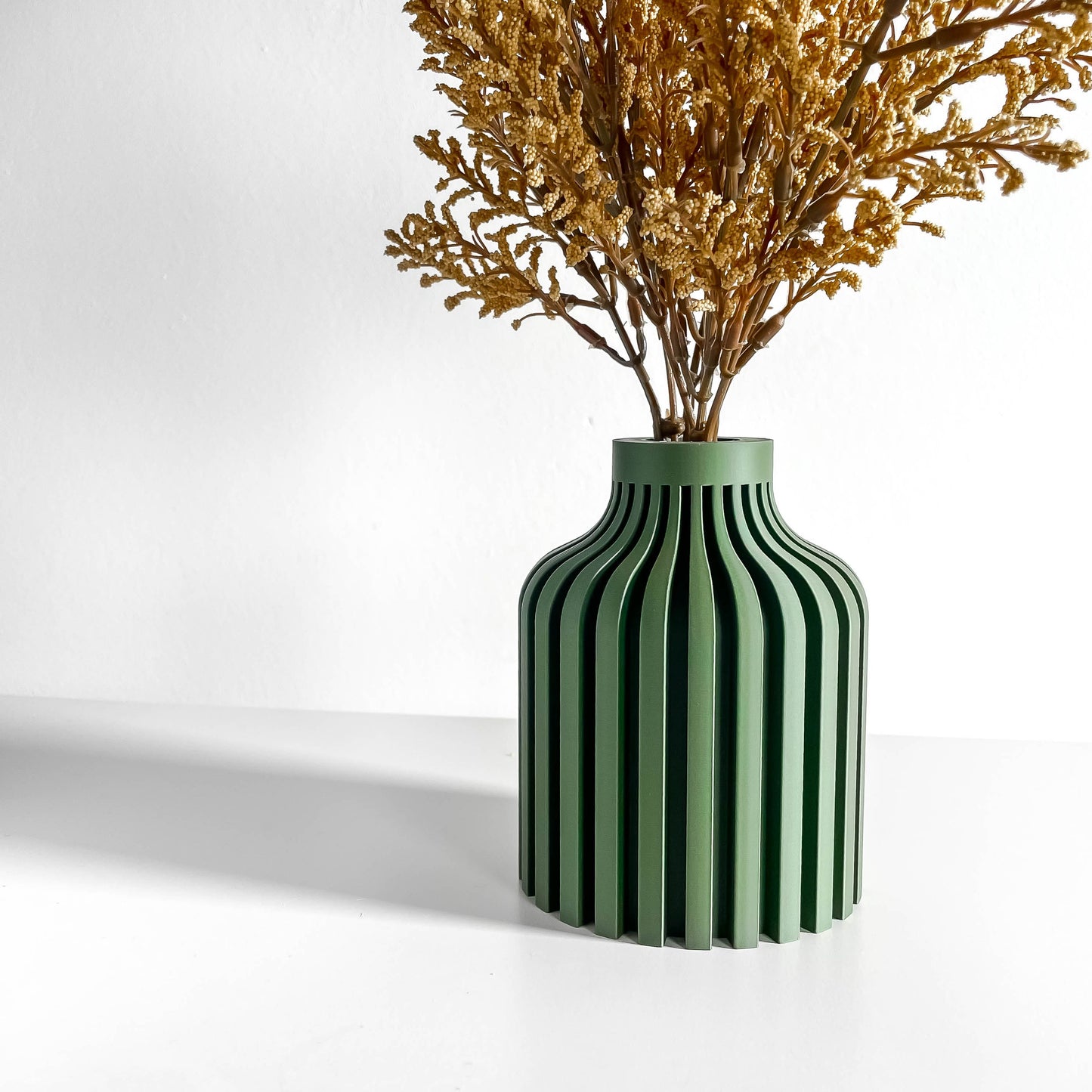 Table Vase, Contemporary Ripple Vessel, Dried Blooms Centerpiece, Mantelpiece Accent