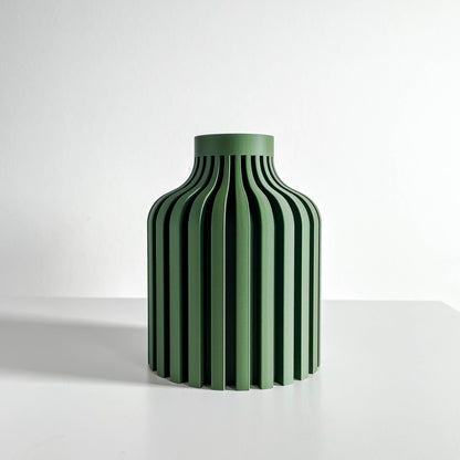 Table Vase, Contemporary Ripple Vessel, Dried Blooms Centerpiece, Mantelpiece Accent