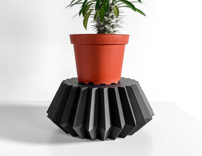 Modern Plant Stand Pedestal, Decorative Indoor Pot Riser, Sculptural Planter Showpiece, 3D Printed Accessories