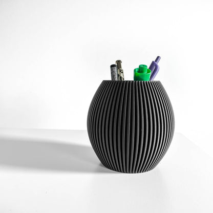 Pen Holder, Minimalist Sculptural Architectural Desk Organizer, Contemporary Pencil Stand Cup