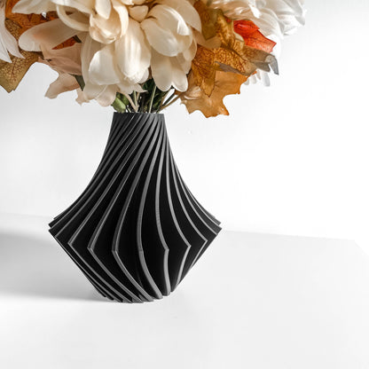 Unreal Swirl Lines Vase, Stylish Tabletop Vessel, Nordic Desk Flower Holder, Modern Decorative Statement