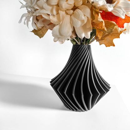 Unreal Swirl Lines Vase, Stylish Tabletop Vessel, Nordic Desk Flower Holder, Modern Decorative Statement