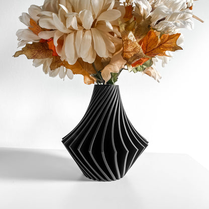 Unreal Swirl Lines Vase, Stylish Tabletop Vessel, Nordic Desk Flower Holder, Modern Decorative Statement