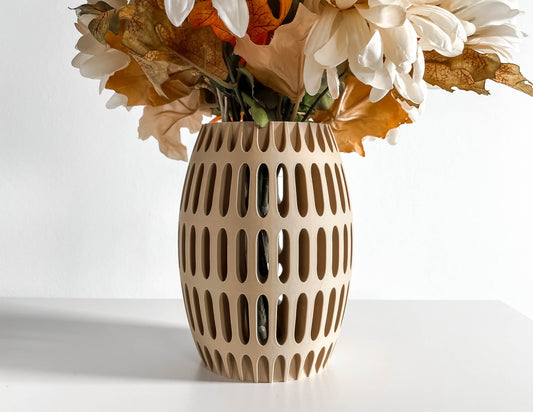 Flower Vase, Layered Organic Sculpture, Minimalist Tabletop Holder, Elegant Japandi