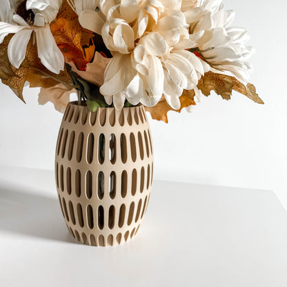 Flower Vase, Layered Organic Sculpture, Minimalist Tabletop Holder, Elegant Japandi