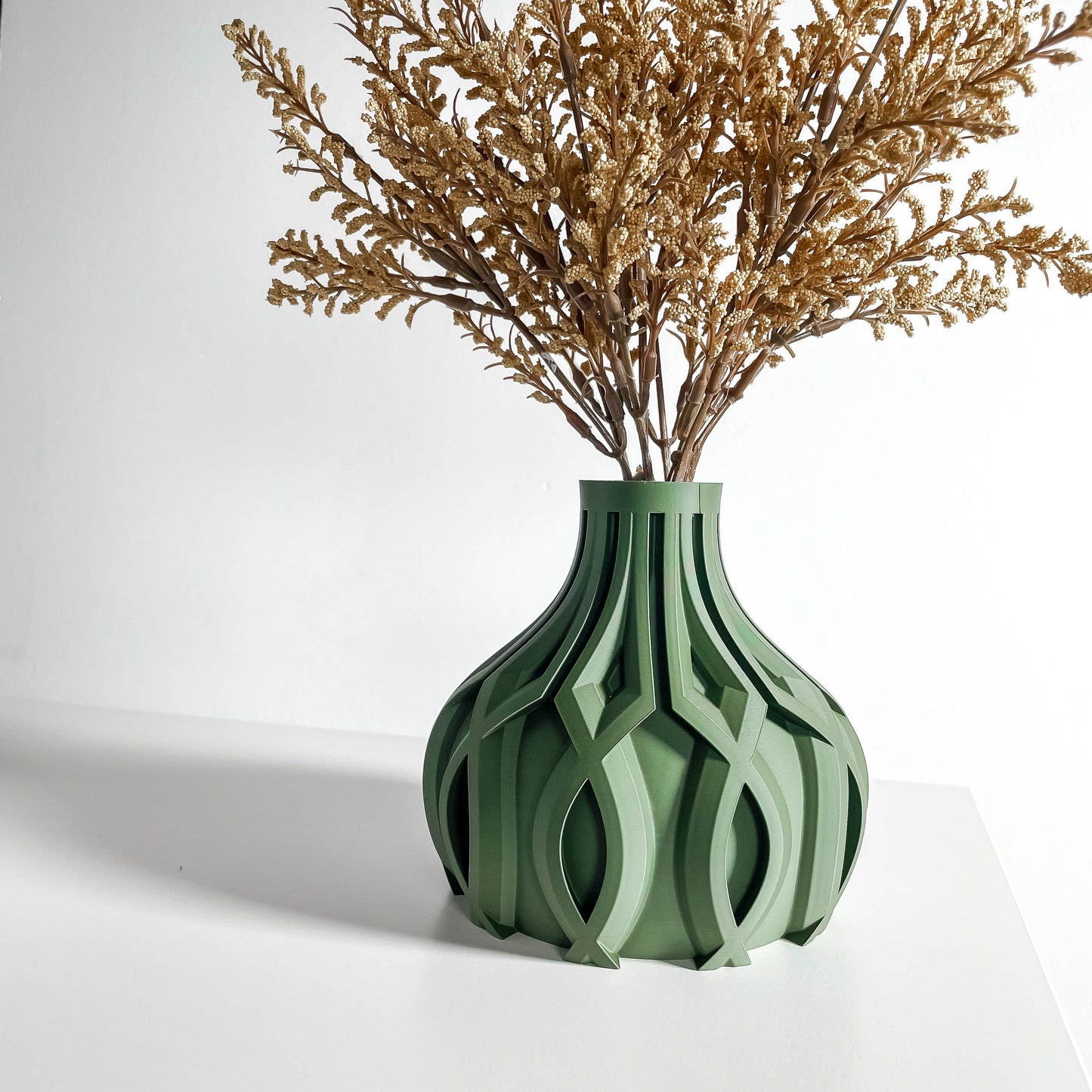 Geometric Vase, Modern Tabletop Flower Holder, Sculptural Minimalist Accent Elegant