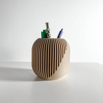 Pen Holder, Sculptural Pencil Organizer, Minimalist Desk Cup, Contemporary Accessory