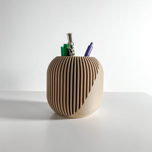 Pen Holder, Sculptural Pencil Organizer, Minimalist Desk Cup, Contemporary Accessory