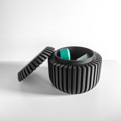 Slatted Storage Box, Stackable Organizer, Pantry Desktop Kitchen Container, Essentials, Crafts or Tea Bags