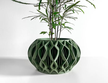 Planter Pot, Octagonal Succulent Display, Desktop Herb Holder, Architectural Modern