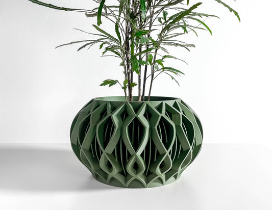 Planter Pot, Octagonal Succulent Display, Desktop Herb Holder, Architectural Modern