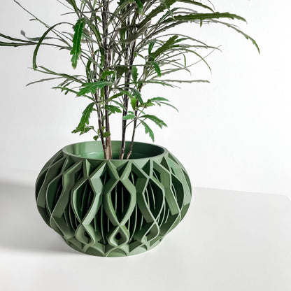 Planter Pot, Octagonal Succulent Display, Desktop Herb Holder, Architectural Modern