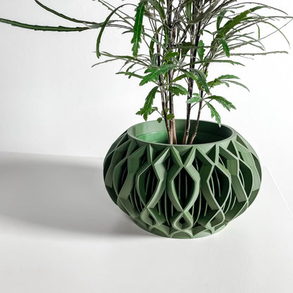 Planter Pot, Octagonal Succulent Display, Desktop Herb Holder, Architectural Modern