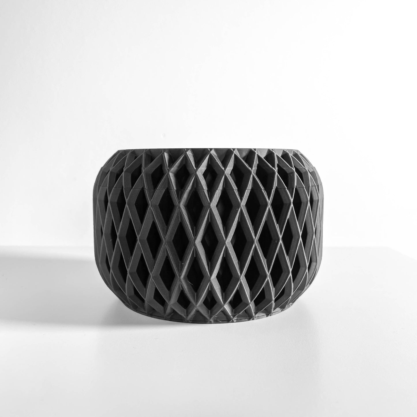 Lidded Container, Twist Lid Countertop Organizer, Minimalist Sculptural Vanity Multisize