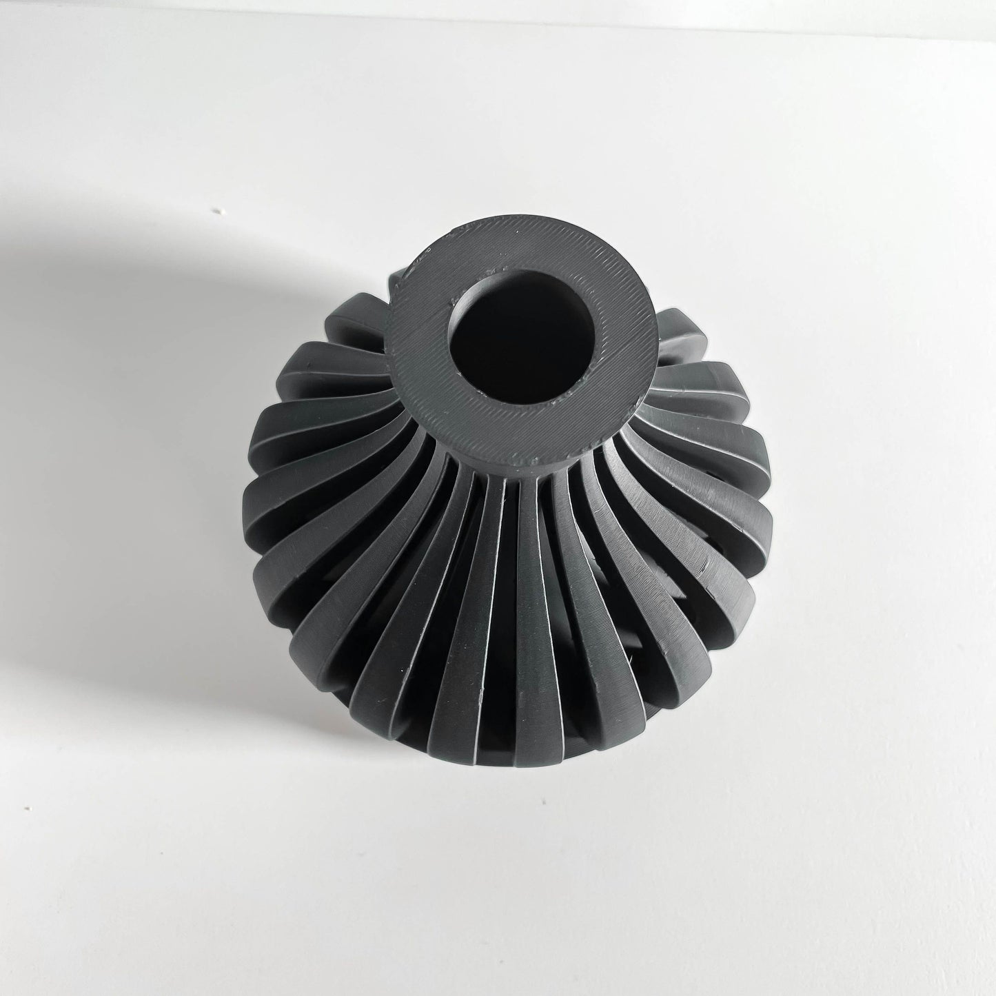 Modern Vase, Curved Neutral Minimalist Tabletop Vessel, Elegant Postmodern Accent