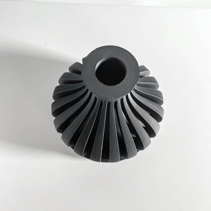 Modern Vase, Curved Neutral Minimalist Tabletop Vessel, Elegant Postmodern Accent