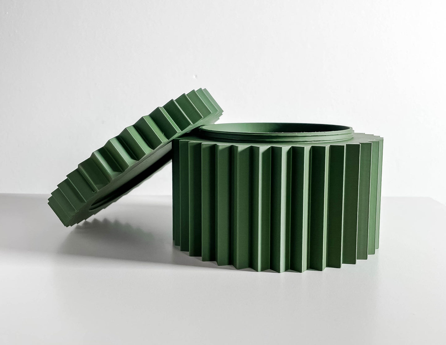 Lidded Canister, Twist Top Organizer, Vanity Caddy, Sculptural Countertop Storage