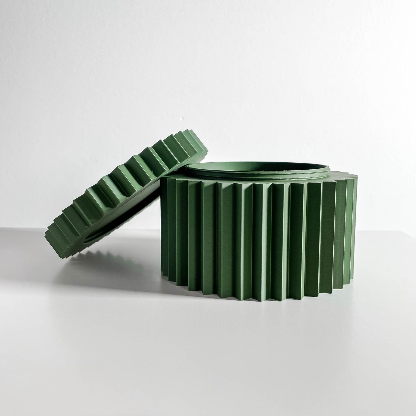 Lidded Canister, Twist Top Organizer, Vanity Caddy, Sculptural Countertop Storage