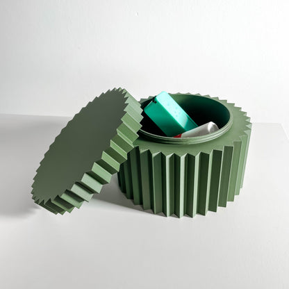 Lidded Canister, Twist Top Organizer, Vanity Caddy, Sculptural Countertop Storage