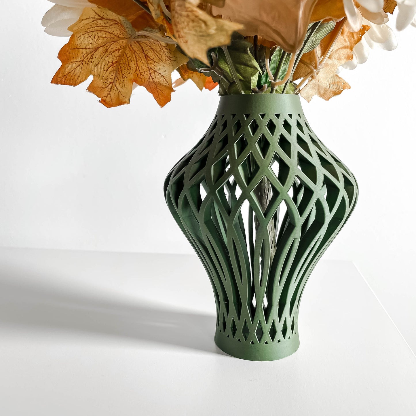 Abstract Vase, Modern Tabletop Accent, Abstract Flower Holder, Minimalist Organic Shape Olive Desk Display