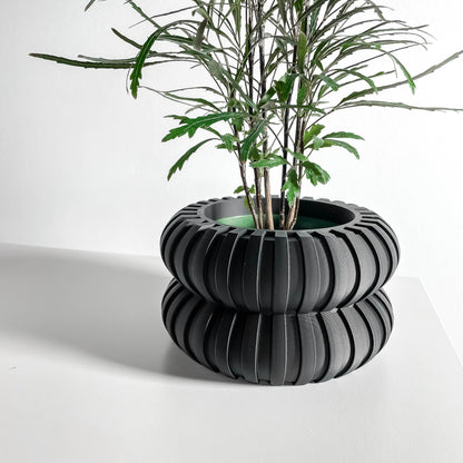 Modern planter, Japandi succulent container, artdeco desktop herb holder, minimalist