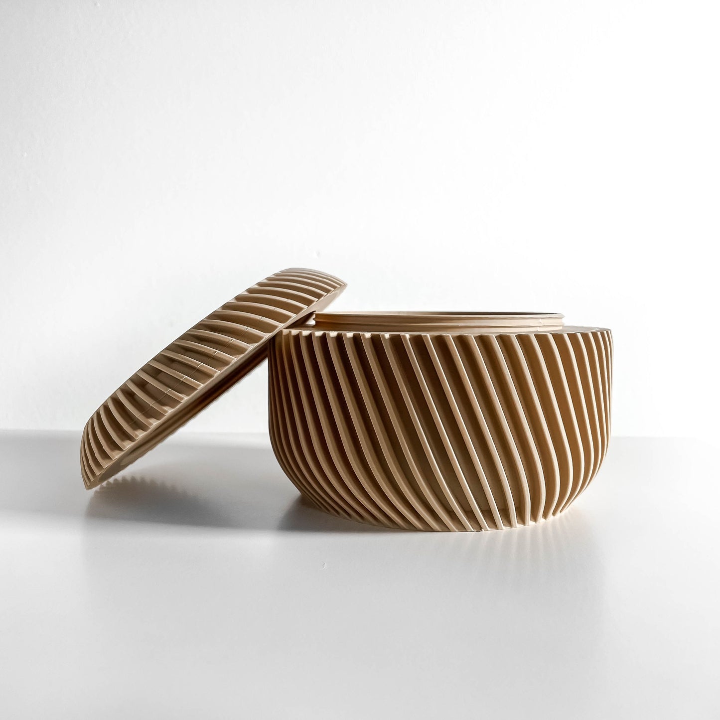 Lidded Jar, Twist Lid Vanity Organizer, Desk Catchall, Contemporary Scandinavian