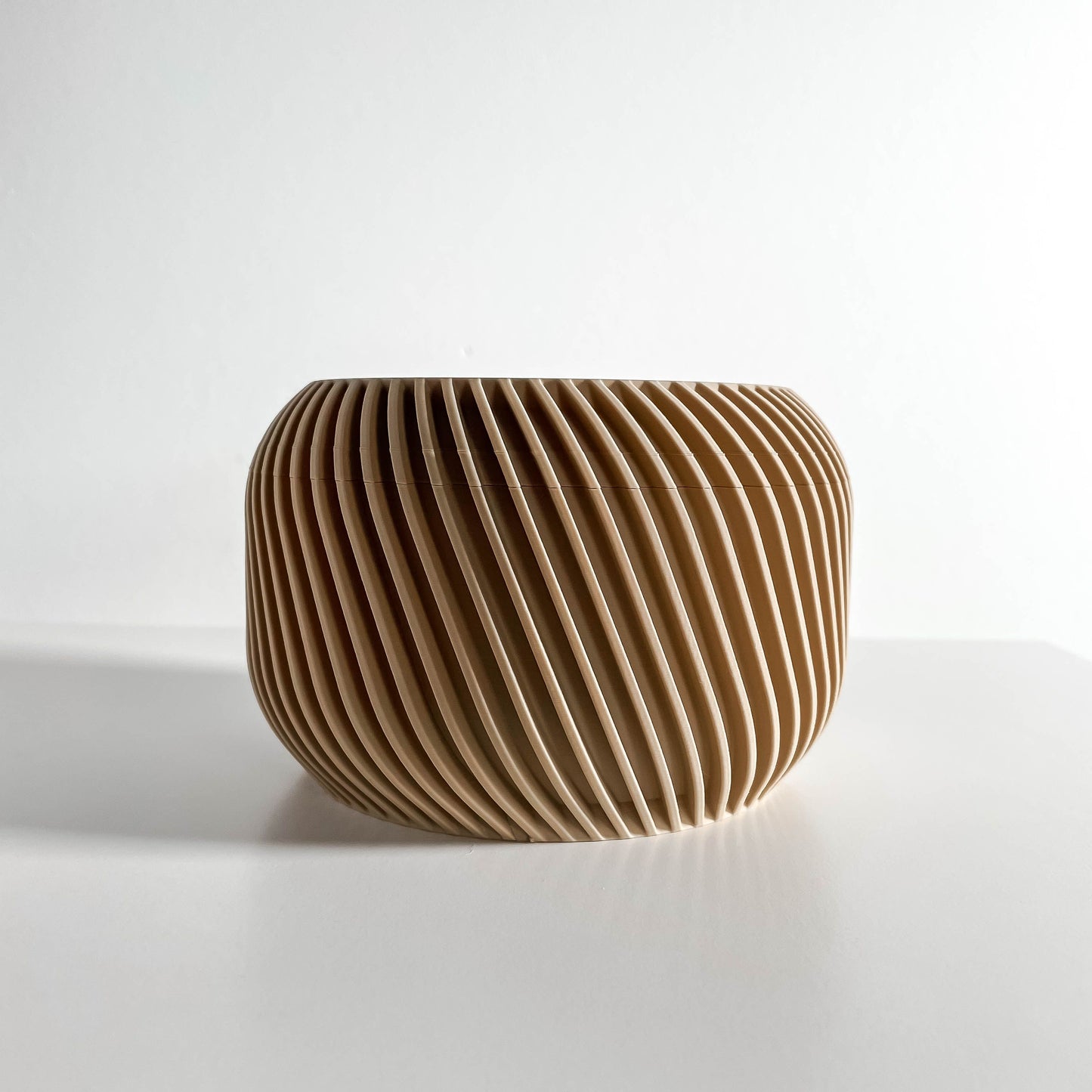 Lidded Jar, Twist Lid Vanity Organizer, Desk Catchall, Contemporary Scandinavian