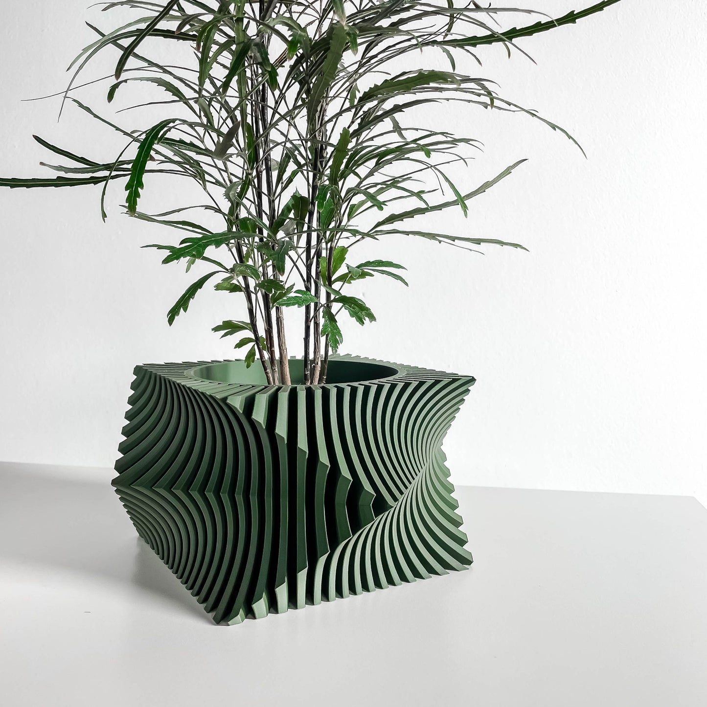 Geometric Planter, Minimalist Cubic Herb Holder, Succulent Display, Japandi Desktop