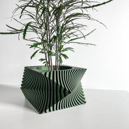 Geometric Planter, Minimalist Cubic Herb Holder, Succulent Display, Japandi Desktop