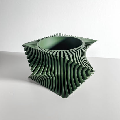 Geometric Planter, Minimalist Cubic Herb Holder, Succulent Display, Japandi Desktop