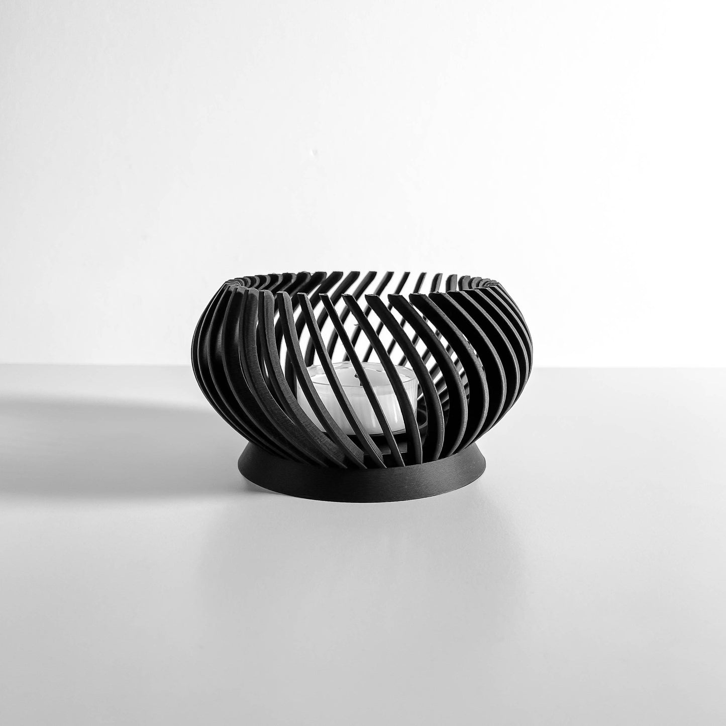 Candle Holder, Sculptural Geometric Tealight Votive, Minimalist Nordic Tabletop Accent