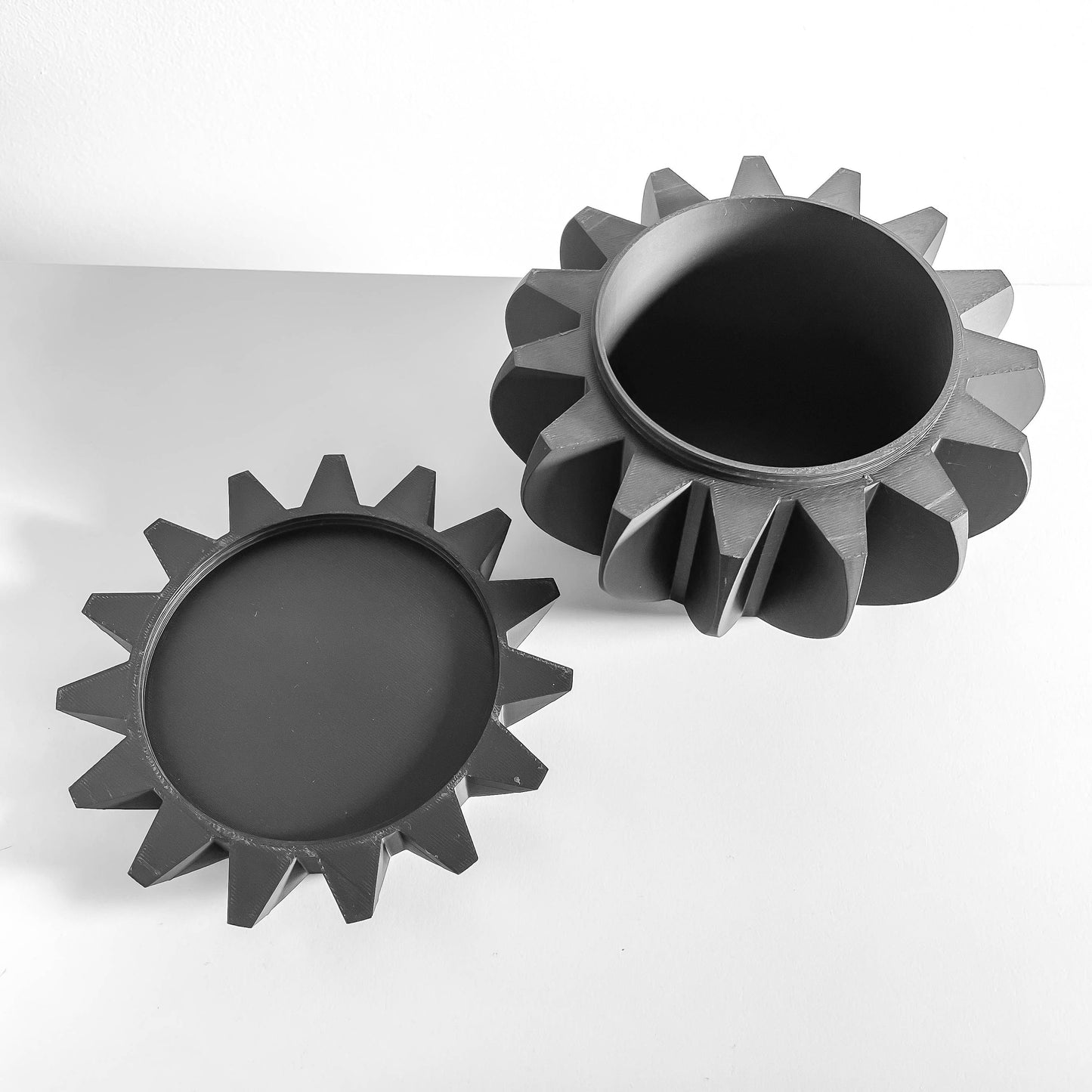 lidded storage jar, twist lid organizer, countertop vanity container, minimalist