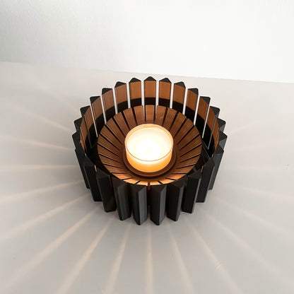 tealight holder, modern candle vessel, boho tabletop accent, scandinavian minimalist