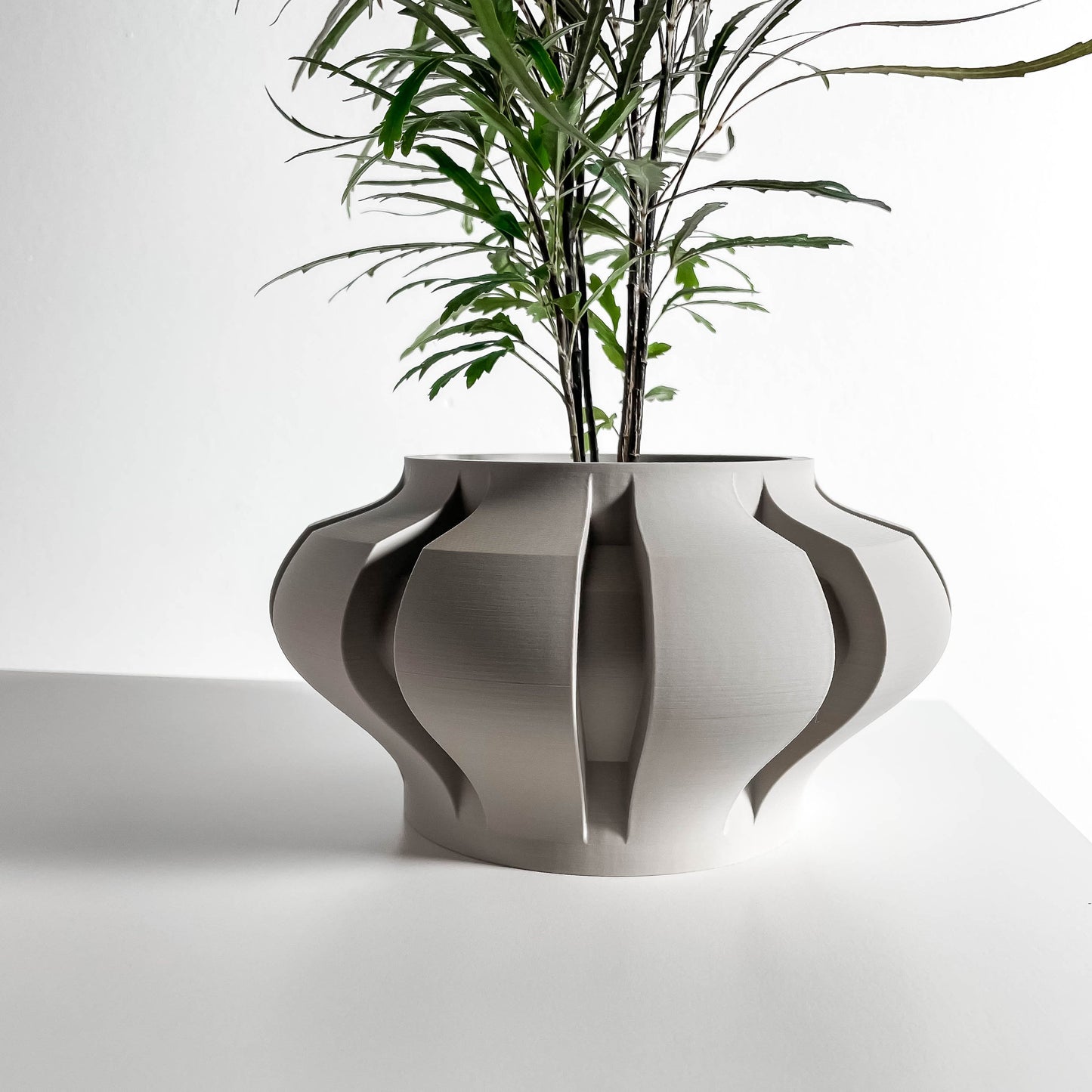 Planter Pot, Geometric Sculptural Vessel, Desktop Organizer, Minimalist Modern Accent