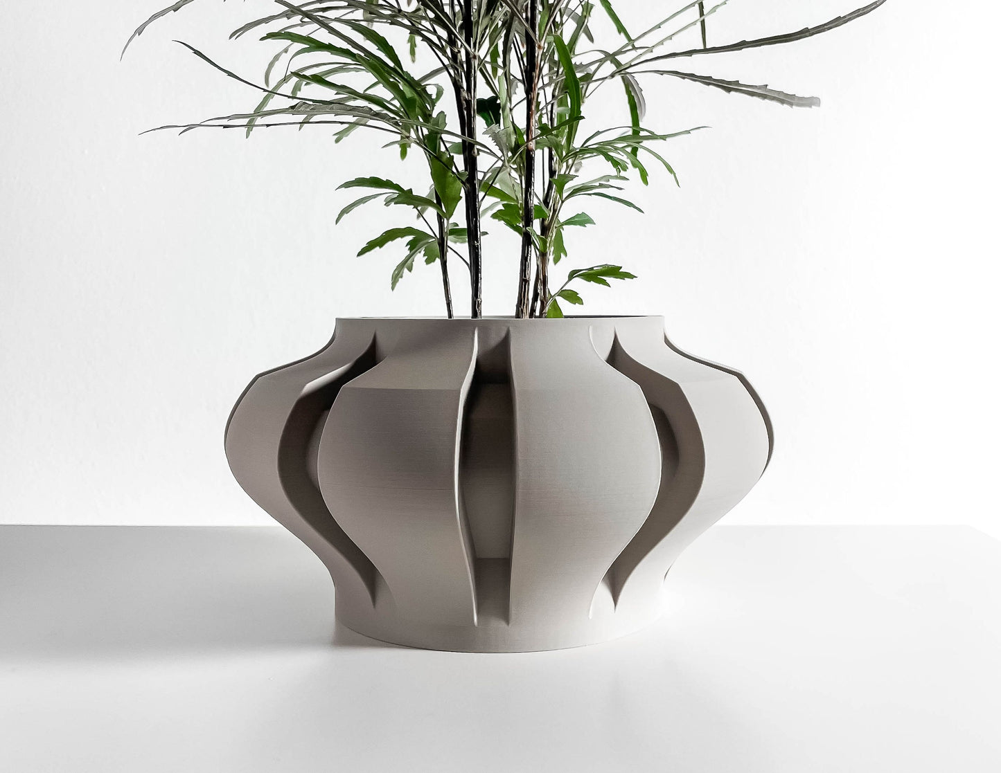 Planter Pot, Geometric Sculptural Vessel, Desktop Organizer, Minimalist Modern Accent