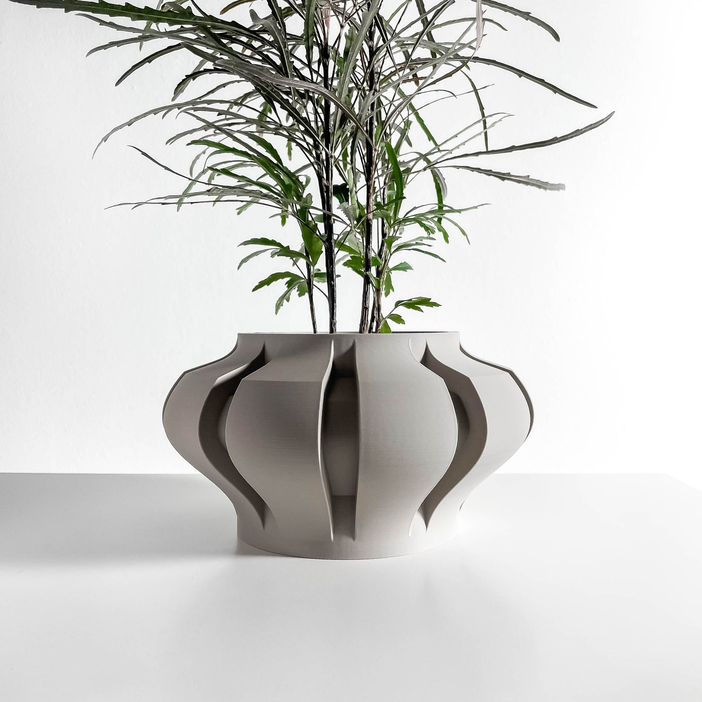Planter Pot, Geometric Sculptural Vessel, Desktop Organizer, Minimalist Modern Accent