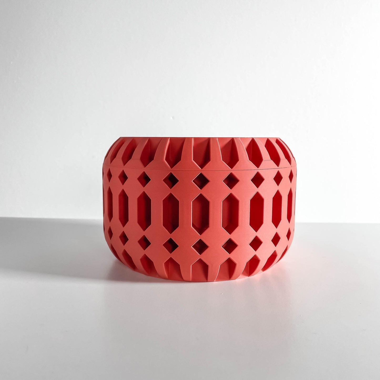 Lidded storage jar, twist top canister, countertop organizer, minimalist sculptural